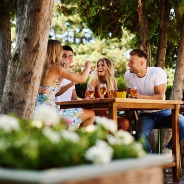 people enjoying outdoor meal